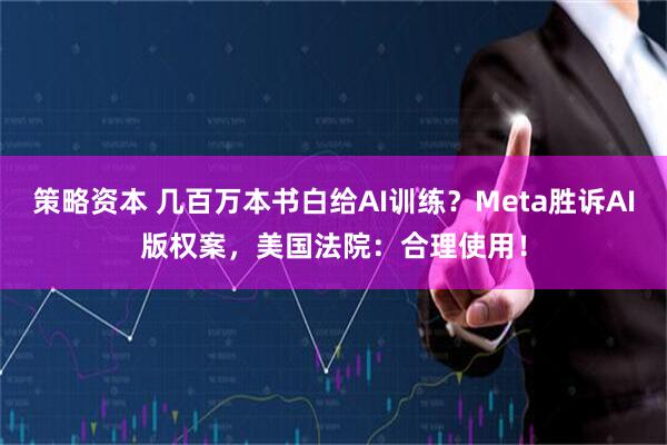 策略资本 几百万本书白给AI训练？Meta胜诉AI版权案，美国法院：合理使用！
