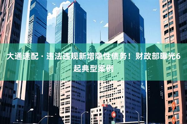 大通速配 · 违法违规新增隐性债务！财政部曝光6起典型案例