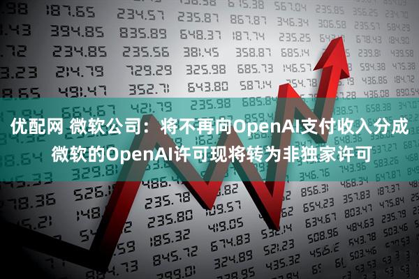 优配网 微软公司：将不再向OpenAI支付收入分成 微软的OpenAI许可现将转为非独家许可